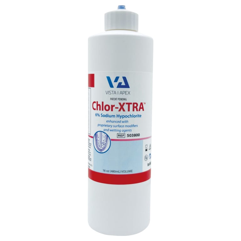 Chlor-XTRA Sodium Hypochlorite (no more than 6%), 16 Oz. Bottle. Includes 1 Luer-Lock bottle cap