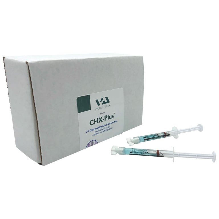 CHX-Plus 2% Chlorhexidine Gluconate Endo Refill Pack. Includes: 20 x 1.2ml Prefilled Syringes