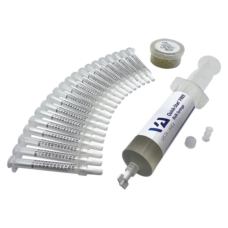 Quick-Stat FREE Clear Hemostatic Gel, 30 mL Bulk Syringe Kit. Includes: 30 mL bulk syringe, 20 x