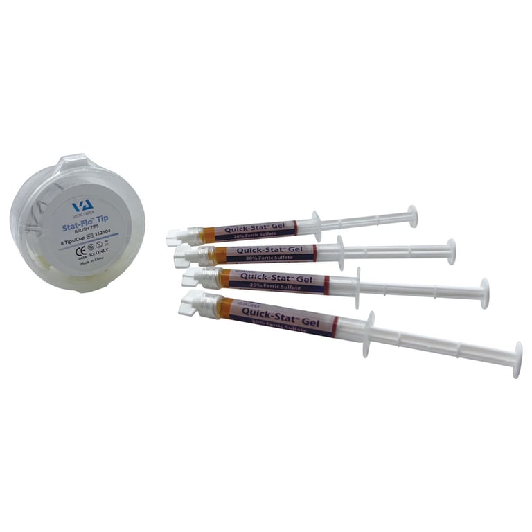 Quick-Stat 20% Ferric Sulfate Hemostatic Gel, 1.2 mL Syringe Standard Kit. Includes: 4 x 1.2 mL