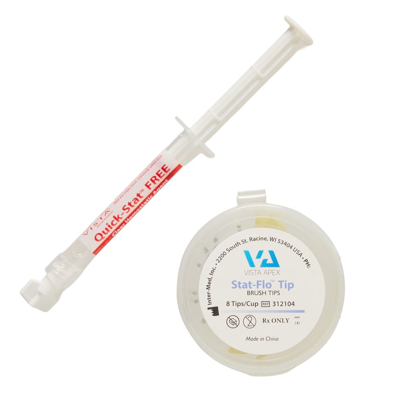 Quick-Stat FREE Clear Hemostatic Gel, 1.2 mL Syringe Standard Kit. Includes: 4 x 1.2 mL prefilled
