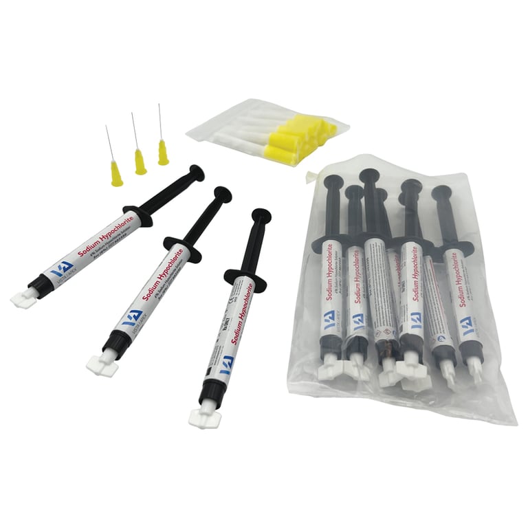 Vista Apex 6% Sodium Hypochlorite Kit - 10 3cc. Prefilled Syringes & 10 27 Ga Appli-Vac