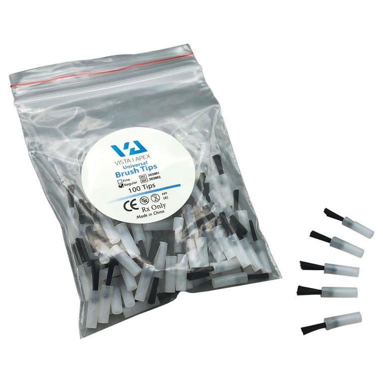 Vista Apex Brush Tips, Regular Bristle, Black 100/Bag