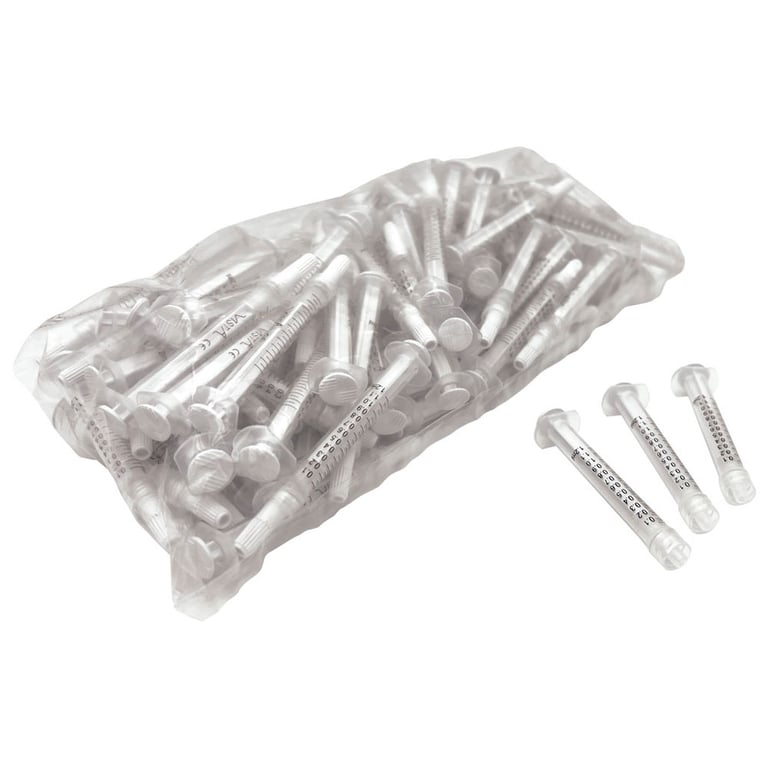 Vista Apex Luer Lock Syringes, 1.2cc, 100/Box