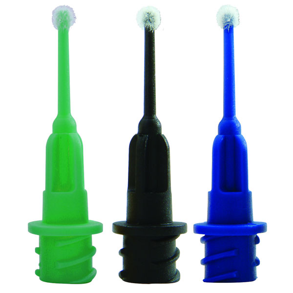 Micro Flowthru Brush Tips - Blue, 25-gauge, 100/P