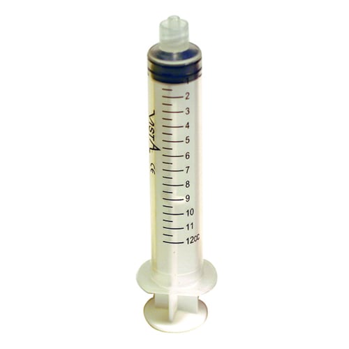 Vista Apex Vista White Luer Lock Syringe, 12cc - 80/Pk. AUTOCLAVABLE and non-sterile. Intended