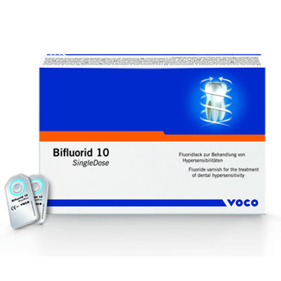 Bifluorid 10 Fluoride Varnish, 50 Single Doses. 5% sodium fluoride and 5% calcium fluoride