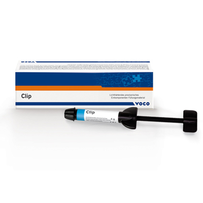 Clip light-cured provisional filling material, 2 - 4 gram syringes. For all kinds of temporary
