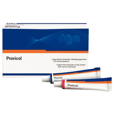 Provicol Non-Eugenol Temporary Cement - 25 g Tube Base & 25 g Tube Catalyst. Medium retention