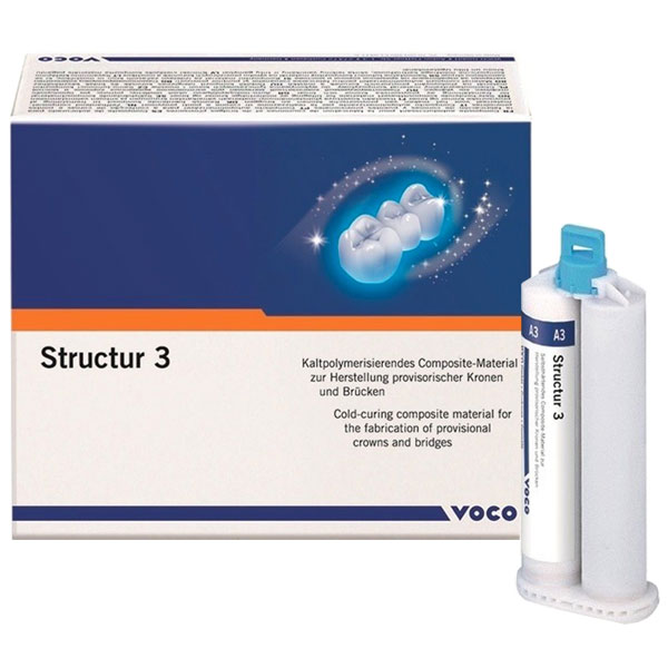 Structur 3 Temporary Crown & Bridge Material - Cartridge A2, 50 mL. 1:1 cartridge system