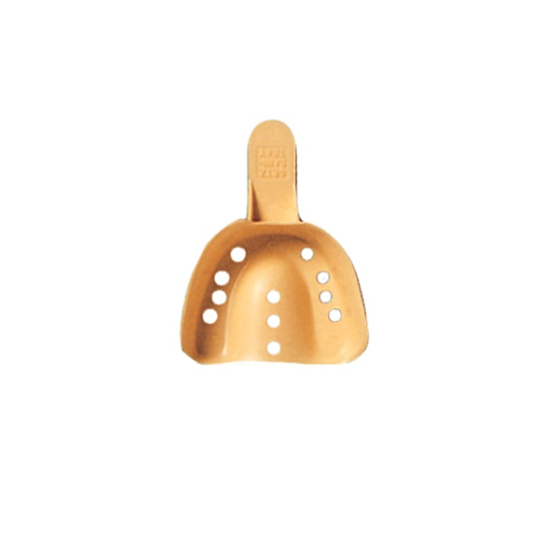 Sani-Trays #5 Perforated Small Upper Full-Arch Beige Plastic Impression Trays, Package of 12