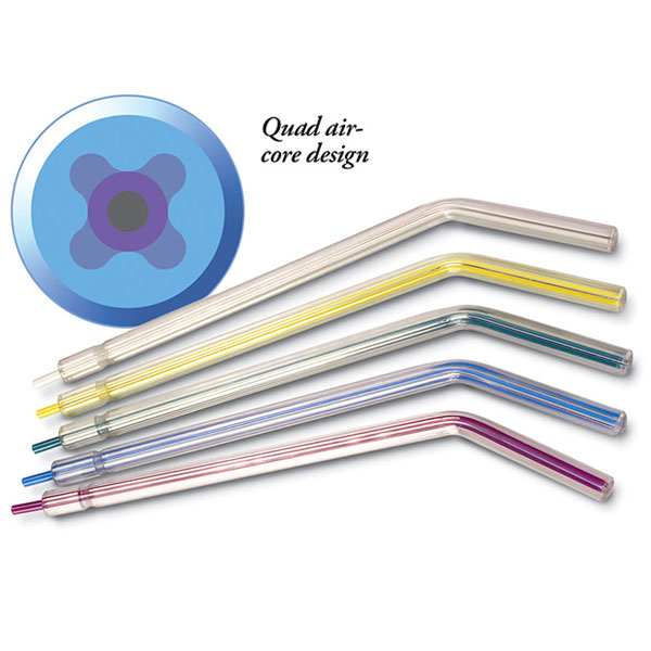 Crystal Tips Rainbow Classic Bag 250/Bag. Disposable Air-Water Syringe Tips, Plastic