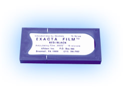 Exacta-Film double-sided ultra-thin .00075" (19 microns) black/red articulating film strip, 75