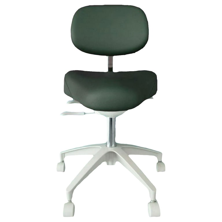 WINBEX VIVA Doctor Adjustable Stool with Back and Wheels, Jade
