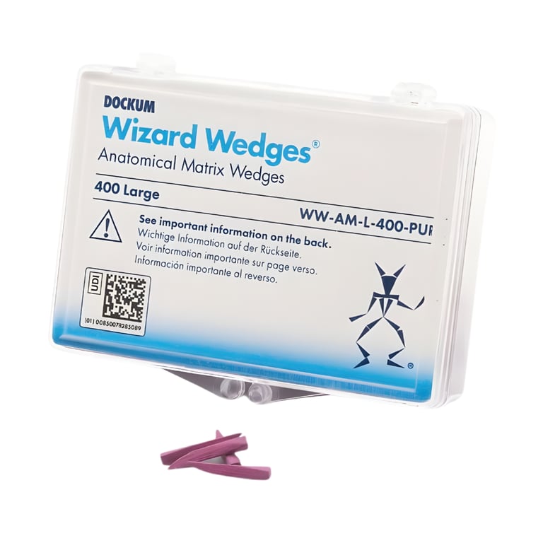 Dockum Wizard Wedges, Anatomical Shaped, Large, Purple, 400/Pk. Made of birch wood