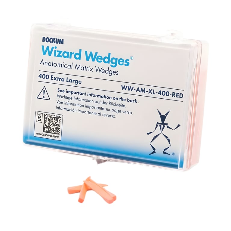 Dockum Wizard Wedges, Anatomical Shaped, X-Large, Red, 400/Pk. Made of birch wood