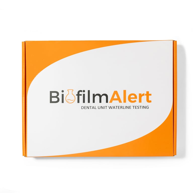 BiofilmAlert Mail-in Dental Unit Waterline Testing Service. Kit includes: 12 sterile sample vials