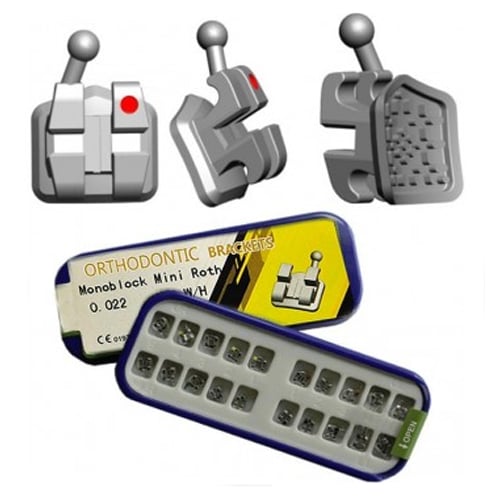 GooDent-Ortho T-M Bracket. 0.022 MIM MonoBlock Low Profile, Mini Roth Bracket (hook on 3,4,5) 20
