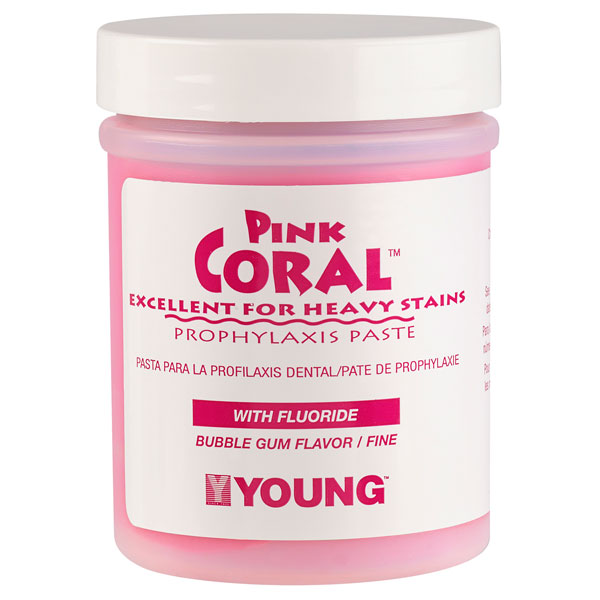 Coral Pink Bubblegum Coarse Prophy Paste with 1.23% Fluoride, 9 oz. Jar. Splatter-Free