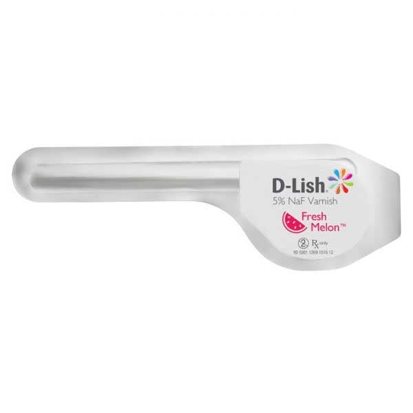 D-Lish 5% Sodium Fluoride Varnish - Fresh Melon Flavor 50/Bx. Gluten Free, Sweetened with xylitol