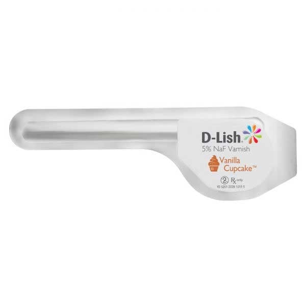 D-Lish 5% Sodium Fluoride Varnish - Vanilla Cupcake Flavor 50/Bx. Gluten Free, Sweetened