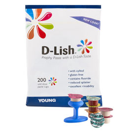 D-Lish Coarse Assorted Prophy Paste 200/Bx. With 1.23% Fluoride and Xylitol. Reduced Splatter