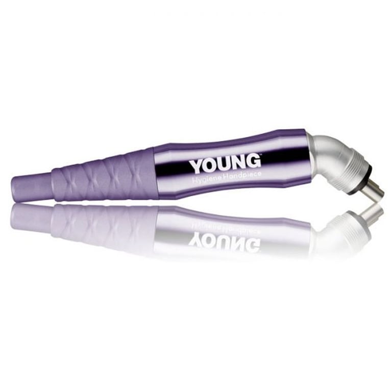 Purple Young Hygiene Handpiece, designed to fit the contours of the hygienist's hand, 360-degree