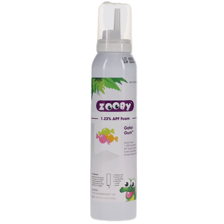 Zooby Fluoride Foam 1.23% APF, Spearmint Safari Flavored, 4.4oz Aersol Can