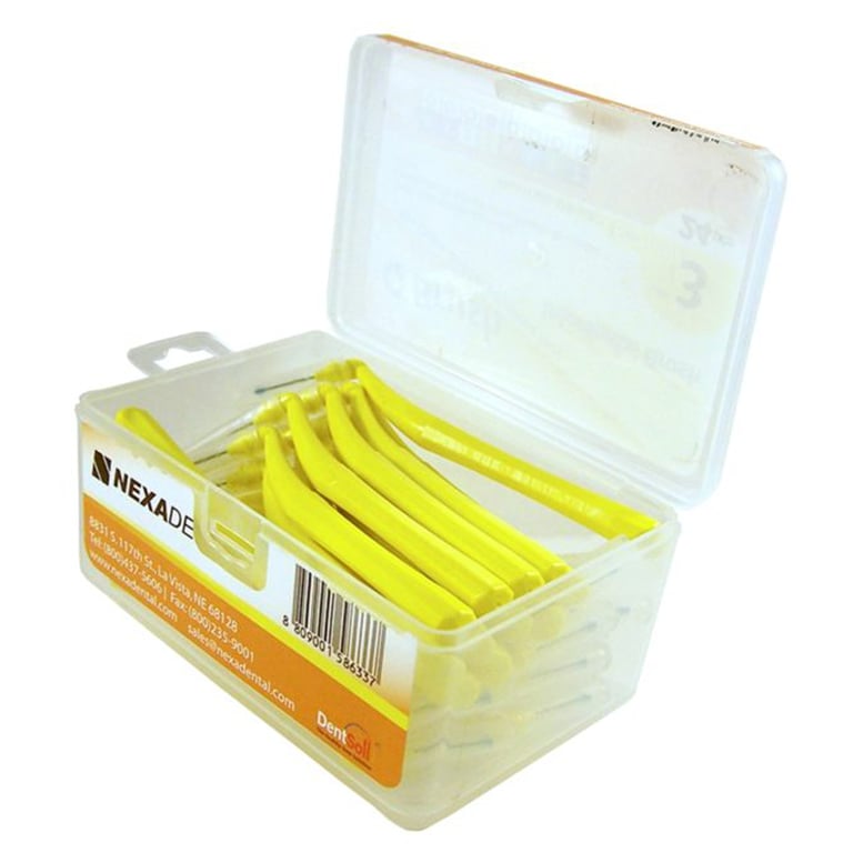 OrthoQuest Q Brush Interproximal Brush, Size 3, L-Type Handle, 24/Box. Coated wires, safe
