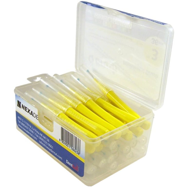 OrthoQuest Q Brush Interproximal Brush, Size 3, Standard Handle, 36/Box. Coated wires, safe