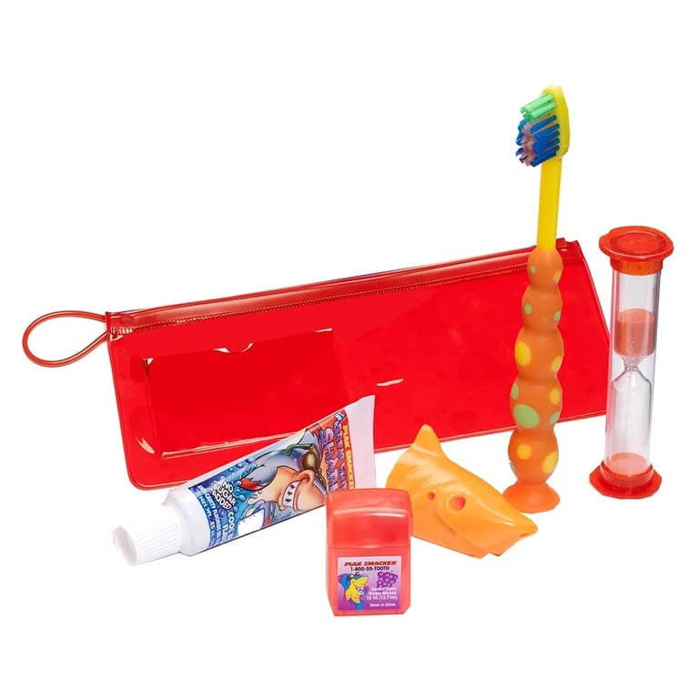 Plak Smacker Pediatric Zipper Hygiene Kit, Assorted, 24/Box. Includes: 1 child's suction cup