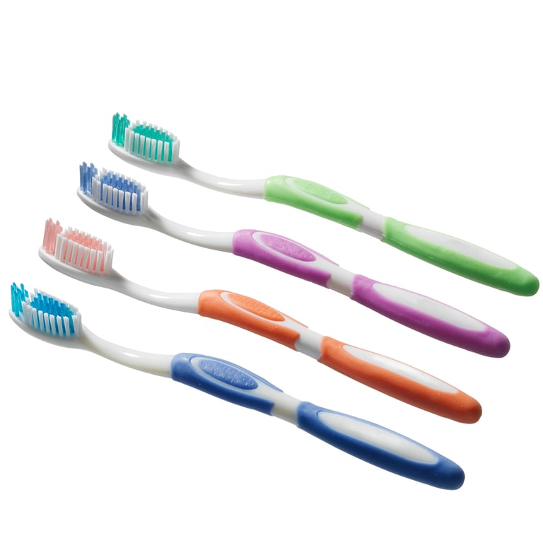 Plak Smacker E-Curve Adult Toothbrush, 45-Tuft, Assorted, 144/Box. Has a Power Tip with soft