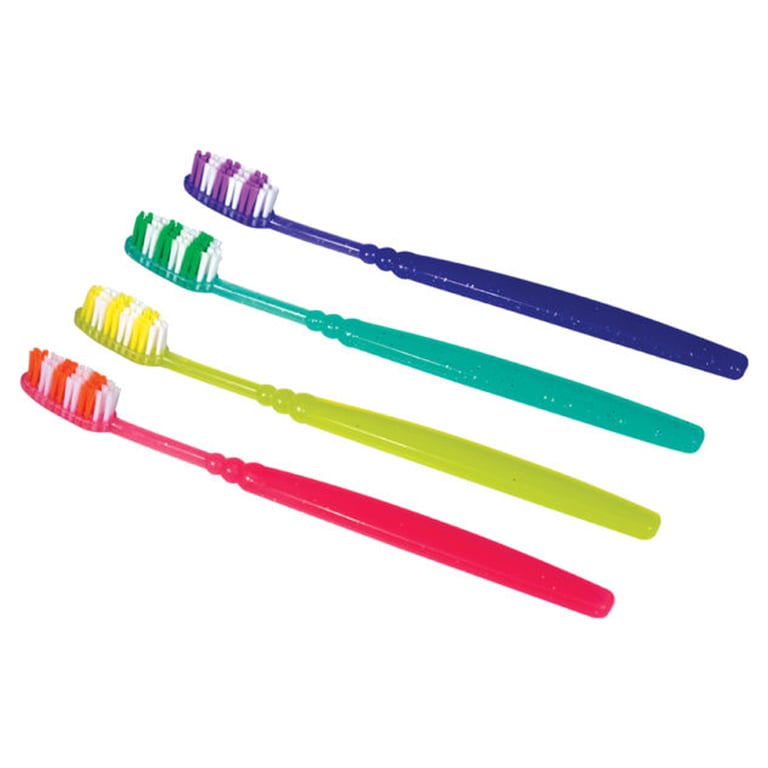 Plak Smacker Teen Shimmer Toothbrush, Assorted, 40-Tuft, 144/Box. End-rounded bristles