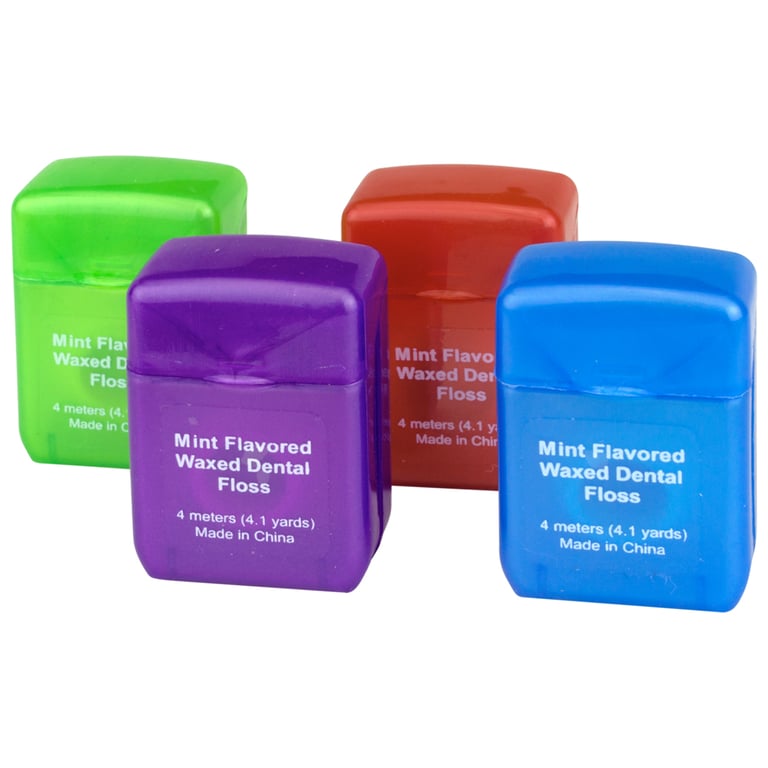 Plak Smacker Mint-Flavored Waxed Floss, 4.1 Yards (4m), Assorted, 144/Box. Colors: purple, green