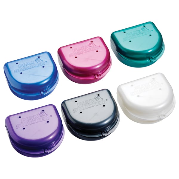 Plak Smacker Pearlized Retainer Case, Assorted Colors, 24/Bx. Heavy-duty snap-lock lid