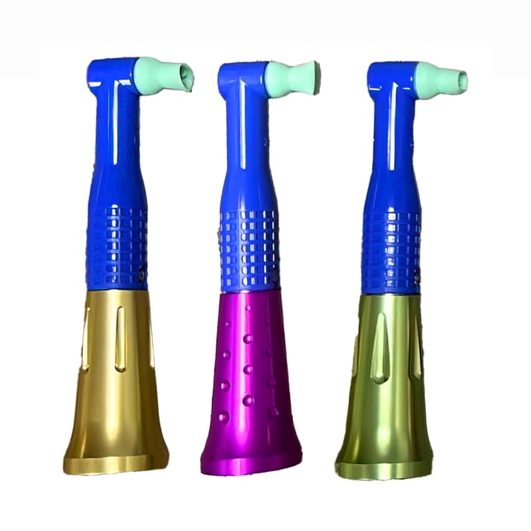 Prophy Genie Mini Friction Grip 1:1 Prophy Nose Cones, Assorted Colors, 3/Pk. Colors: metallic