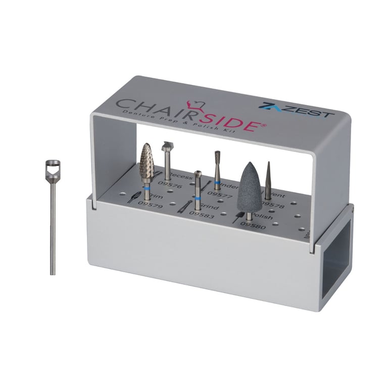 LOCATOR CHAIRSIDE Complete Prep & Polish Bundle Kit. Includes: Recess, Undercut, Trim, Grind