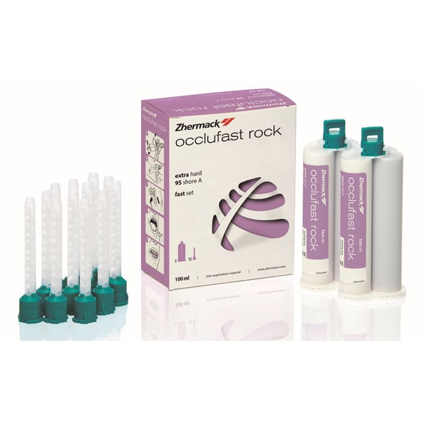Occlufast Rock Bite Registration Material, Thixotropic, Extra Rigid, Fast 60 second Set, 2 - 50 mL