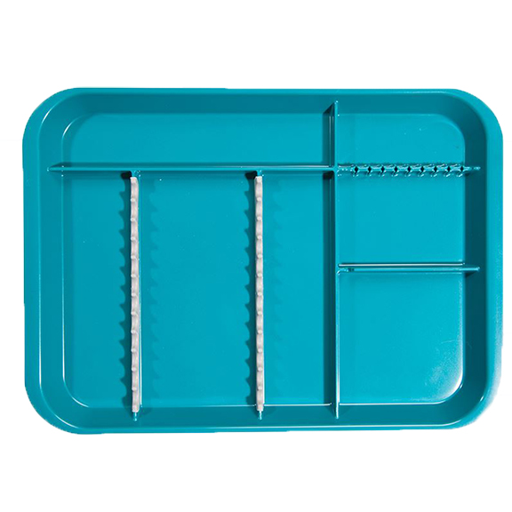 B-Lok Divided Tray, Size B (Ritter) - Neon Blue, Plastic 13-3/8" x 9-5/8" x 7/8"