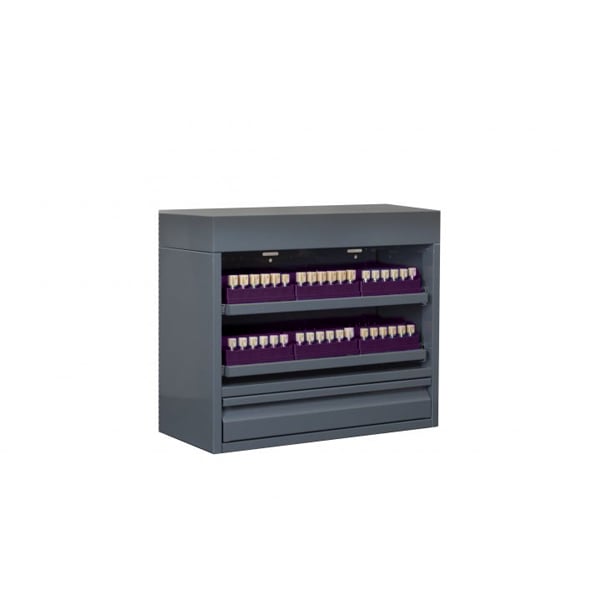 CAD/CAM Block Locker Small Plum. The locker includes 6 internal organizers and block dividers