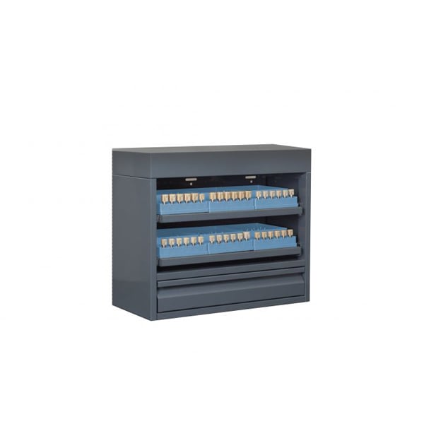 CAD/CAM Block Locker Small Neon Blue. The locker includes 6 internal organizers and block