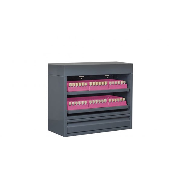CAD/CAM Block Locker Small Neon Pink. The locker includes 6 internal organizers and block