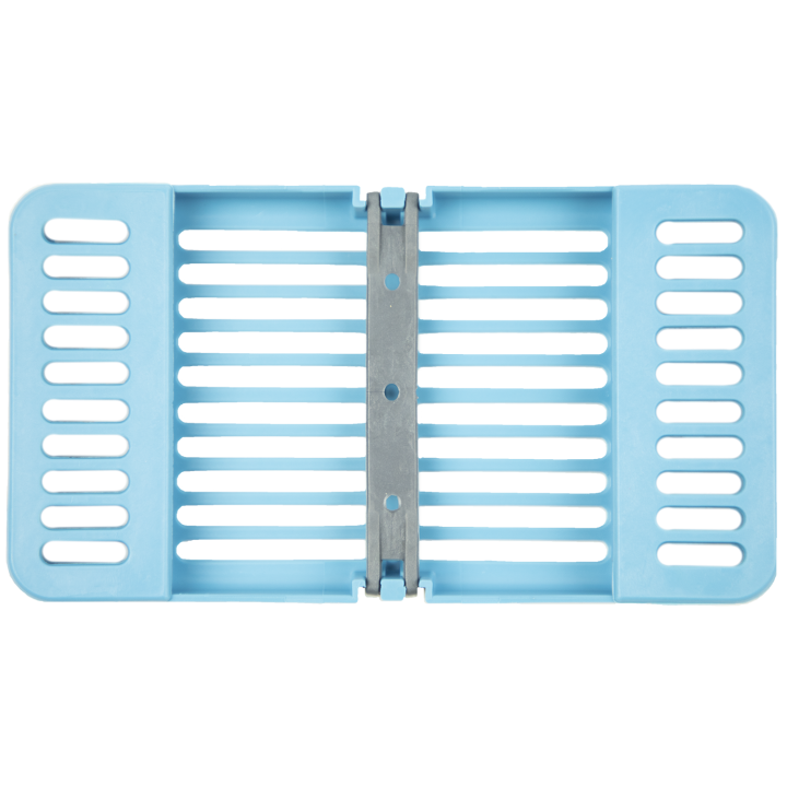 Compact Cassette Neon Blue 4" x 7" x 5/8", Multi-Instrument Sterilization, Holds 8 instruments