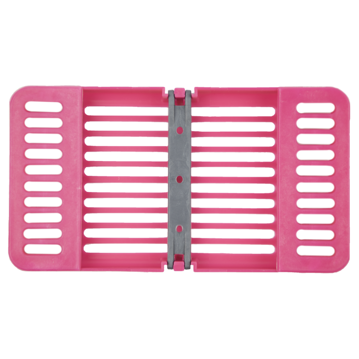 Compact Cassette Neon Pink 4" x 7" x 5/8", Multi-Instrument Sterilization, Holds 8 instruments