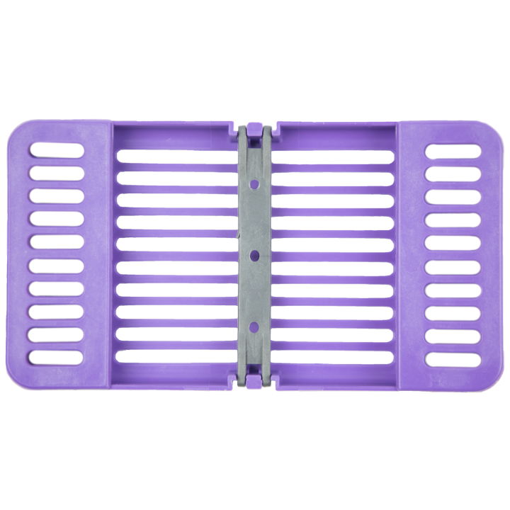 Compact Cassette Neon Purple 4" x 7" x 5/8", Multi-Instrument Sterilization, Holds 8 instruments