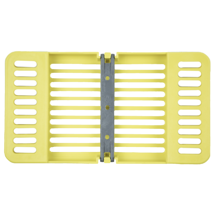 Compact Cassette Neon Yellow 4" x 7" x 5/8", Multi-Instrument Sterilization, Holds 8 instruments