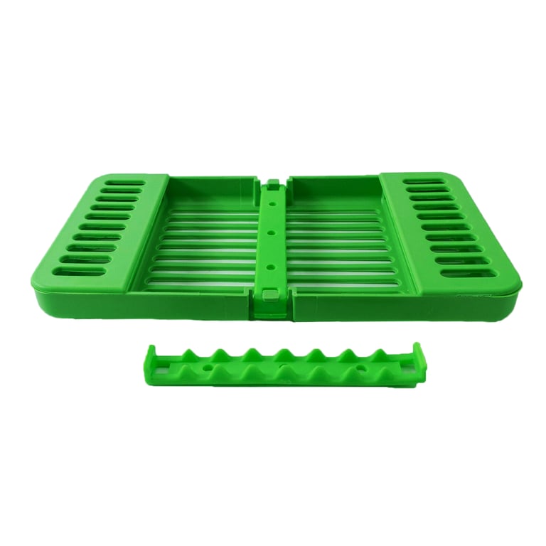 Compact Cassette Neon Green 4" x 7" x 5/8", Multi-Instrument Sterilization, Holds 8 instruments
