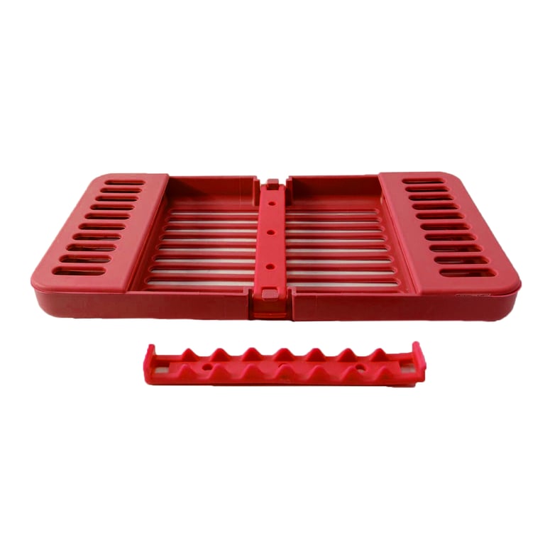Compact Cassette RED 4" x 7" x 5/8", Multi-Instrument Sterilization, Holds 8 instruments or 11
