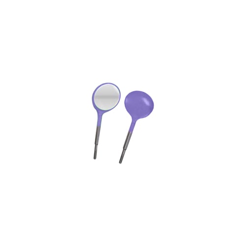 Crystal HD Mouth Mirror Head - Size #5 Neon Purple, Plastic 12/Pk. Screw On Head, Cone Socket. 40%