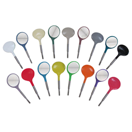 Crystal HD Mouth Mirror Head - Size #4 Blue, Plastic 12/Pk. Screw On Head, Cone Socket. 40%